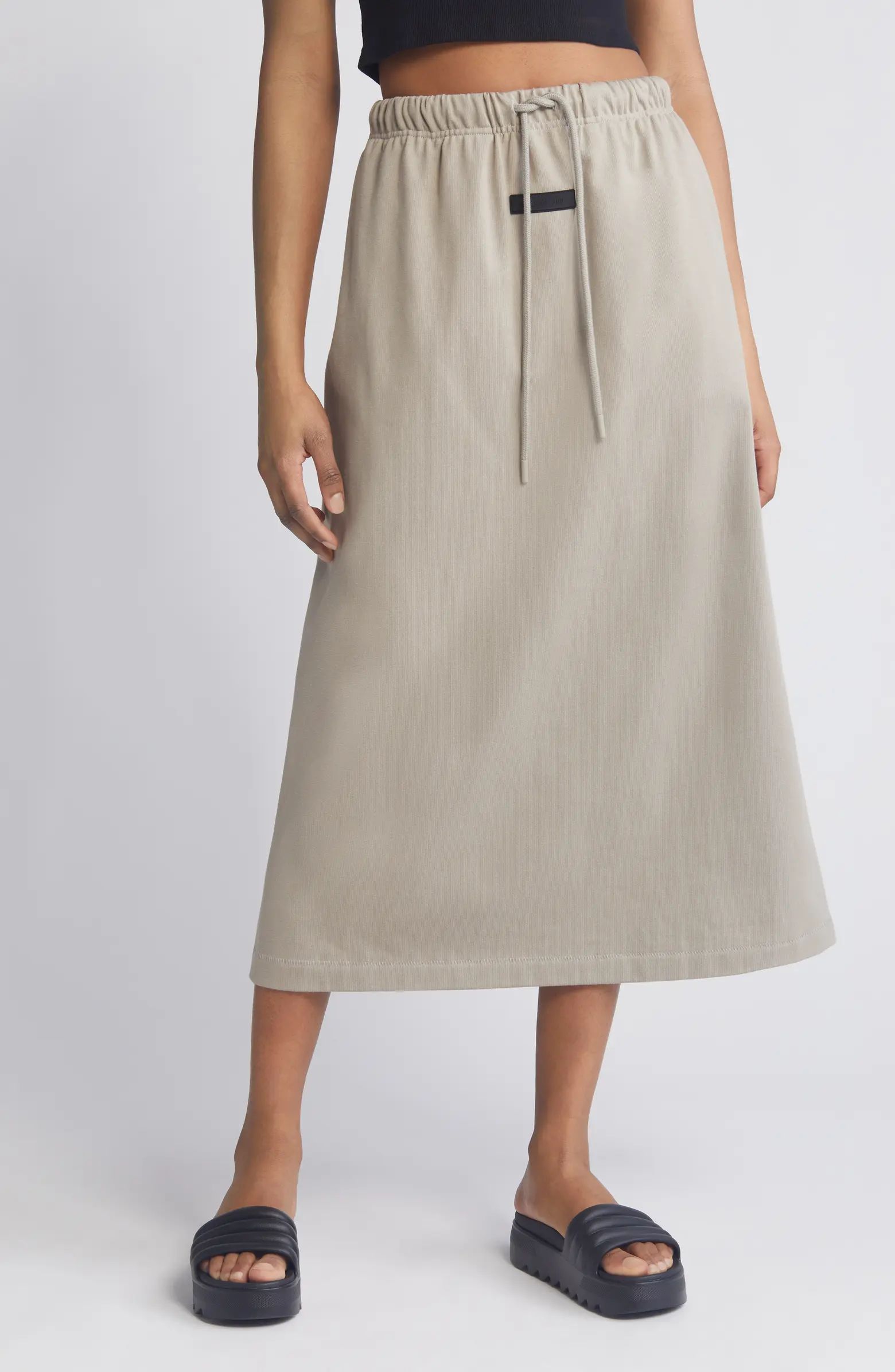 Drawstring Cotton Maxi Skirt | Nordstrom