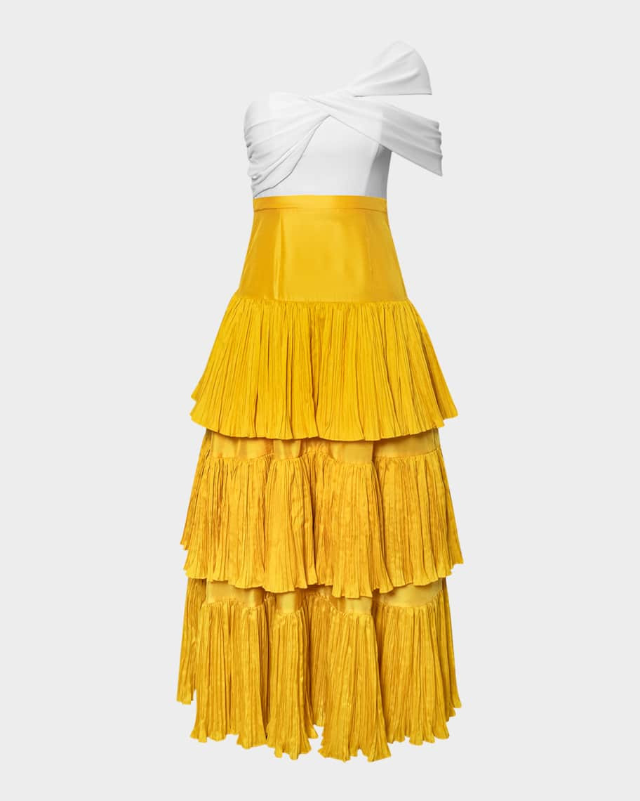 Hutch Rhea Tiered One-Shoulder Maxi Dress | Neiman Marcus