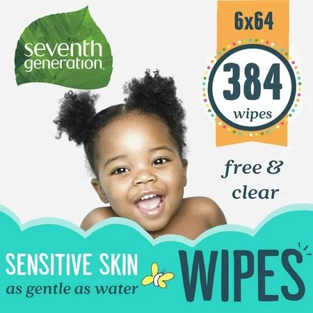 Seventh Generation Free & Clear Baby Wipes with Flip-Top Dispenser, 384 count | Walmart (US)