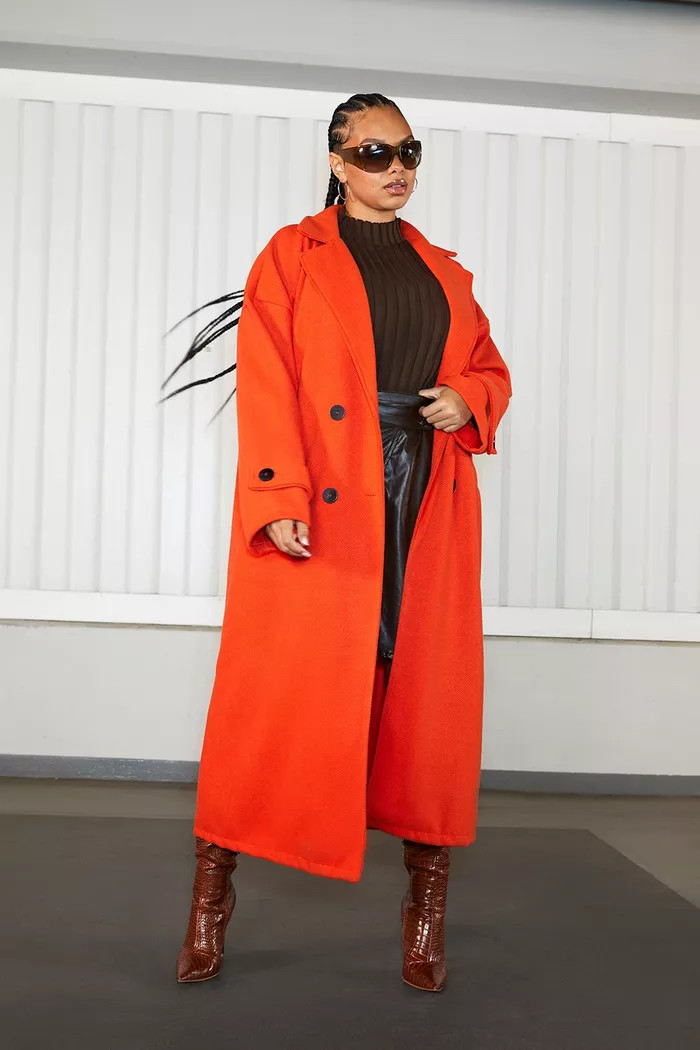 Plus Premium Wool Look Longline Coat | boohoo (US & Canada)