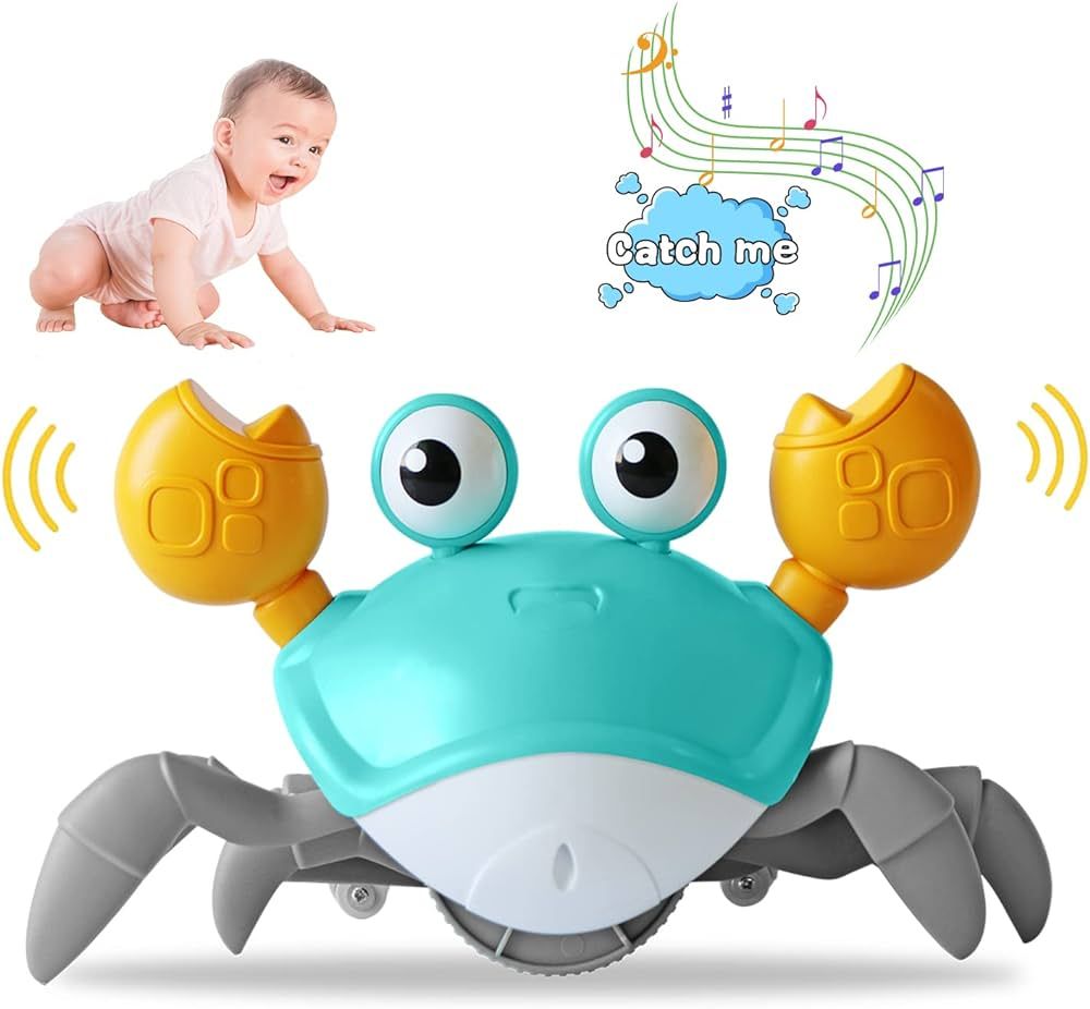 ReeRaa Crawling Crab Baby Toy Infant Tummy time Toys 3 4 5 6 Babies boy Girl Sensory Toys Montess... | Amazon (US)