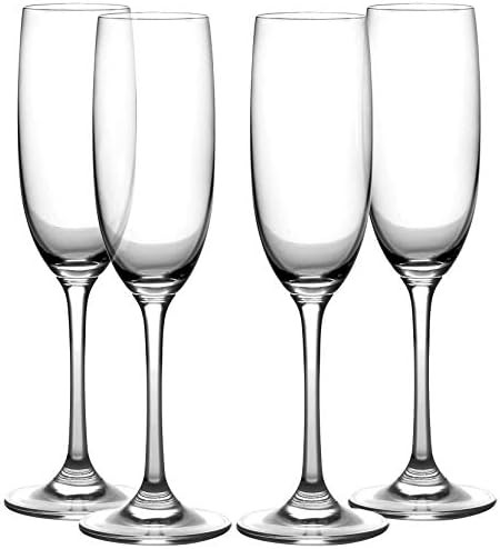 Amlong Crystal Lead-Free Champagne Flutes Glasses, Normal Stem, Set of 4 | Amazon (US)