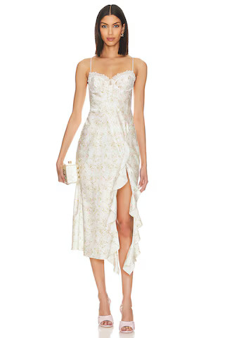 For Love & Lemons Chania Midi Dress in White from Revolve.com | Revolve Clothing (Global)