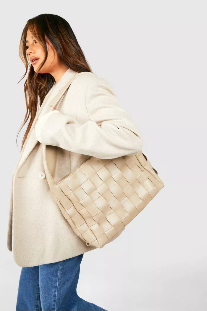 Woven Detail Tote Bag | boohoo (US & Canada)