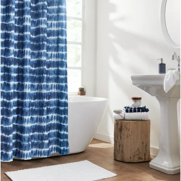 Gap Home Tie Dye Organic Cotton Shower Curtain Blue 72" x 72" | Walmart (US)