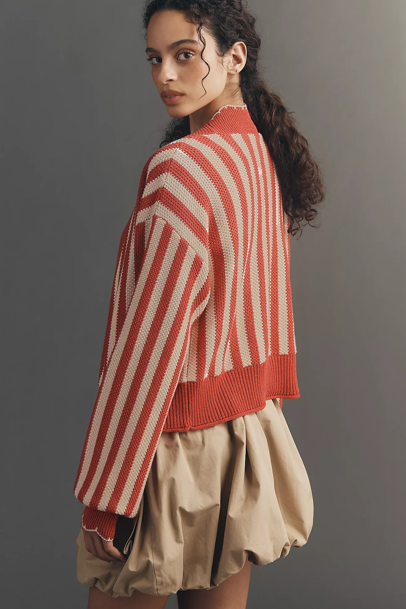 By Anthropologie Waffle-Knit Scalloped Cardigan Sweater | Anthropologie (US)