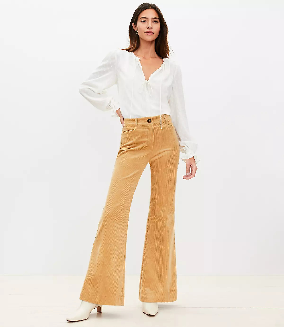 Flare Trousers in Corduroy | LOFT