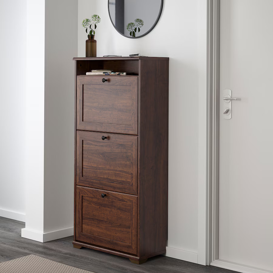 BRUSALI Schuhschrank 3 Fächer, braun, 61x30x130 cm - IKEA Deutschland | IKEA (DE)