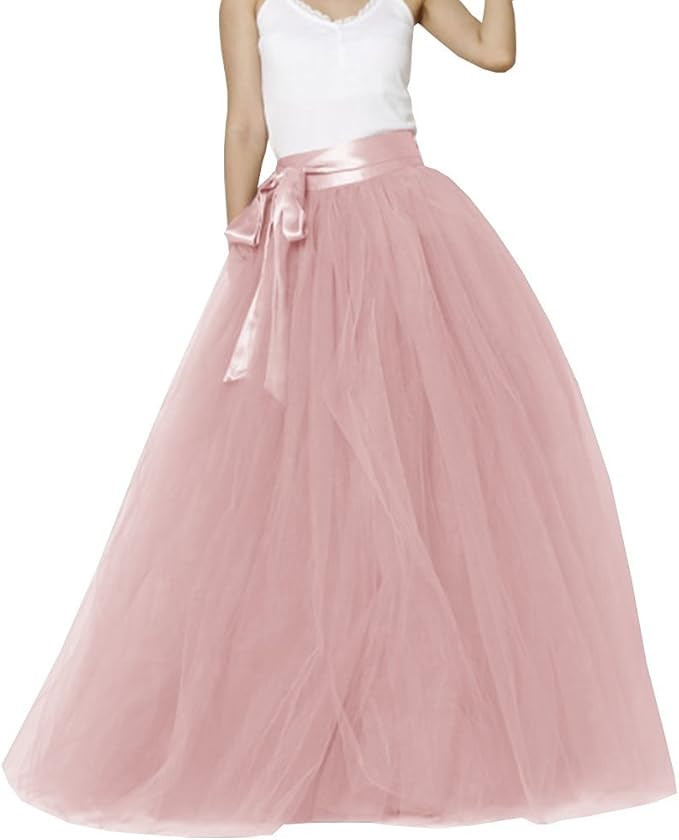 EllieHouse Womens Long Tutu Party Evening Tulle Skirt PC05 | Amazon (US)