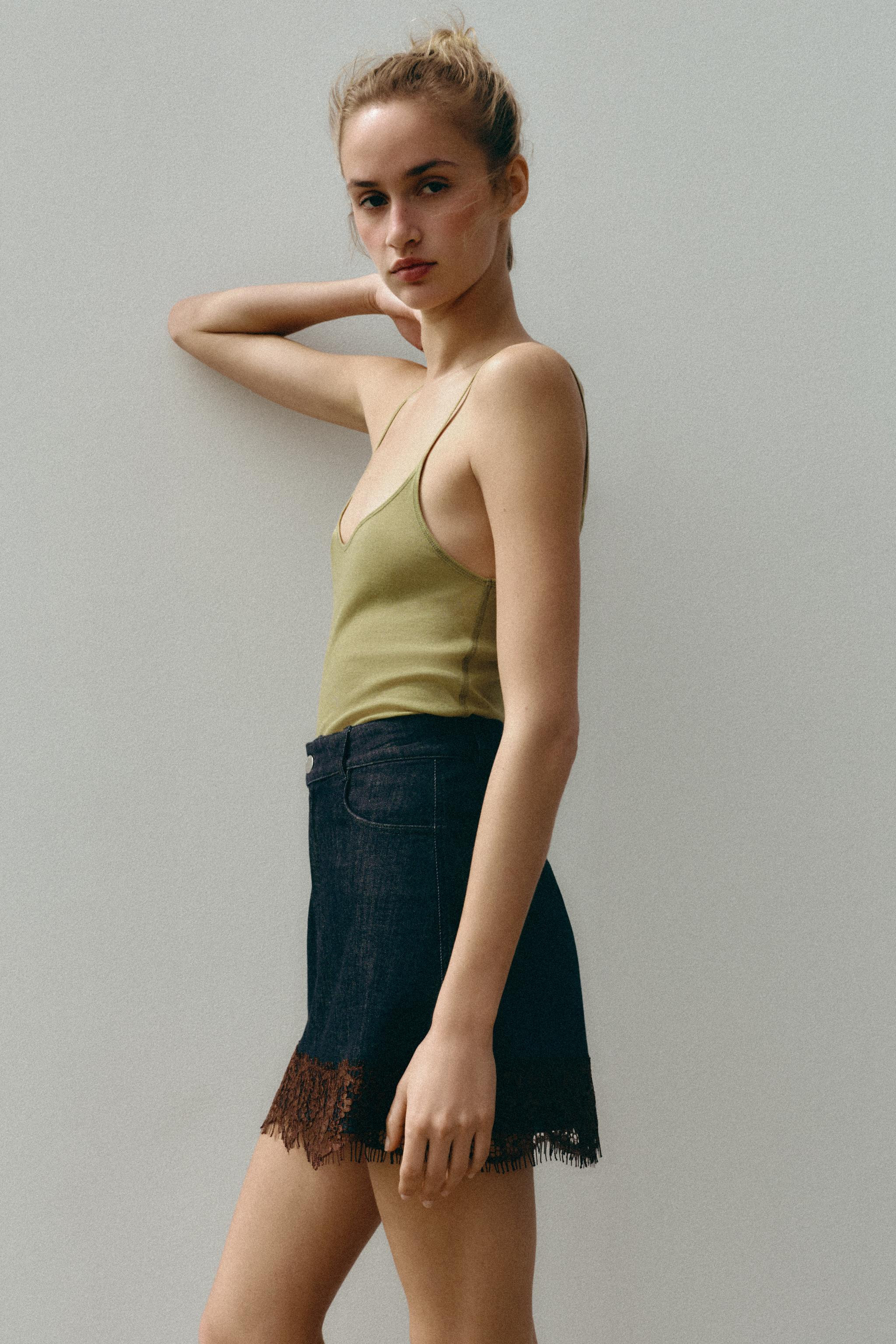 Z1975 DENIM LACE SKORT | Zara US