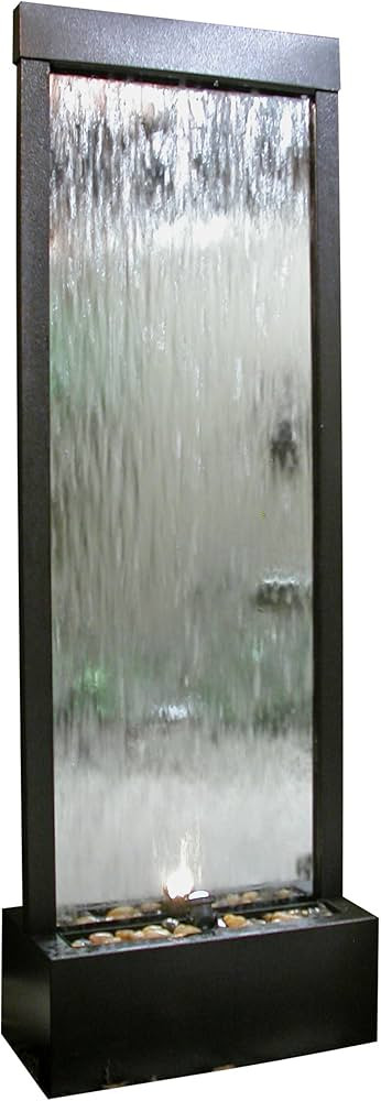 Alpine Corporation Mirror Waterfall Fountain with Stones and Lights - Zen Indoor/Outdoor Decor fo... | Amazon (US)