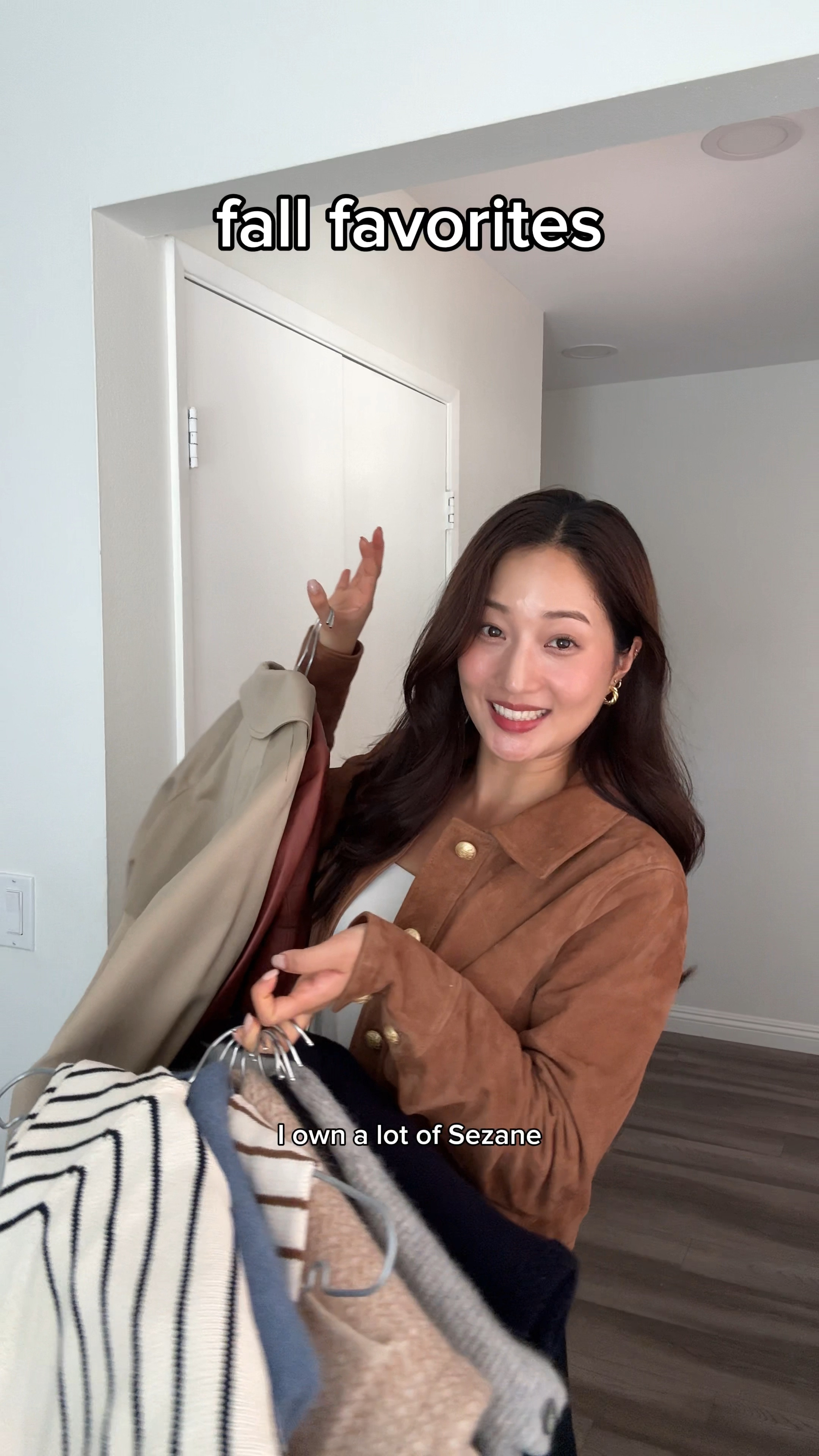 sezane favorites fall fashion leather knit jacket outerwear