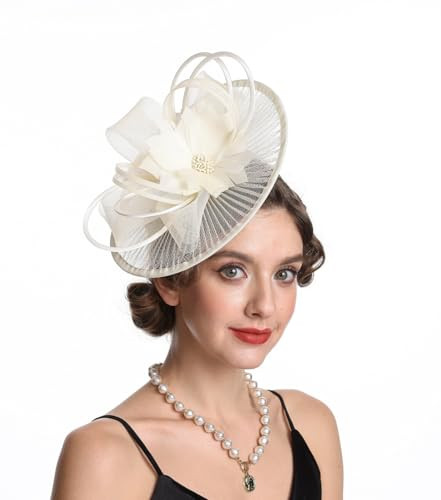 SAFERIN Elegant Women's Fascinator Hat with Veil and Feather Hair Clip Headpiece for Weddings Tea... | Amazon (US)