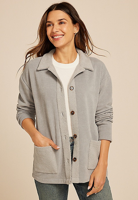 Cozy Textured Shacket | Maurices