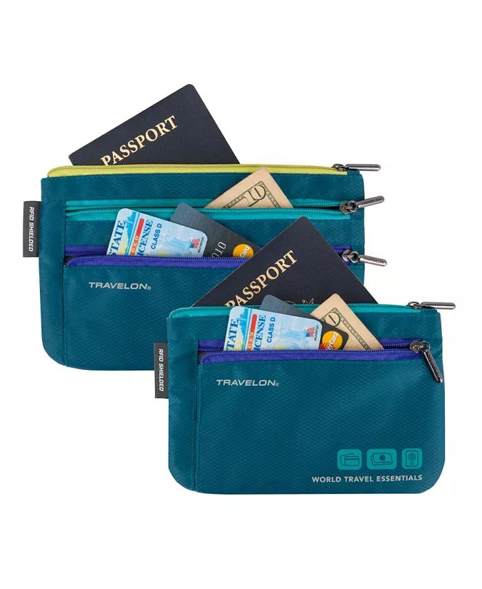 Travelon World Travel Essentials Currency and Passport Organizers, Set of 2 - Macy's | Macy's