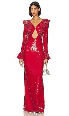 PatBO Sequin Cutout Maxi Dress in Poppy from Revolve.com | Revolve Clothing (Global)