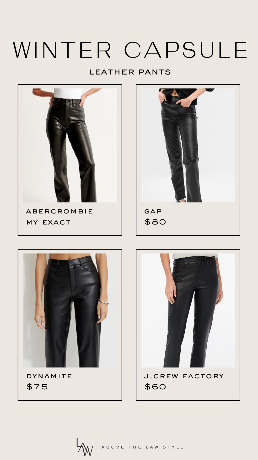 Winter Capsule: Leather Pants

#LTKStyleTip #LTKFindsUnder100 #LTKFindsUnder50
