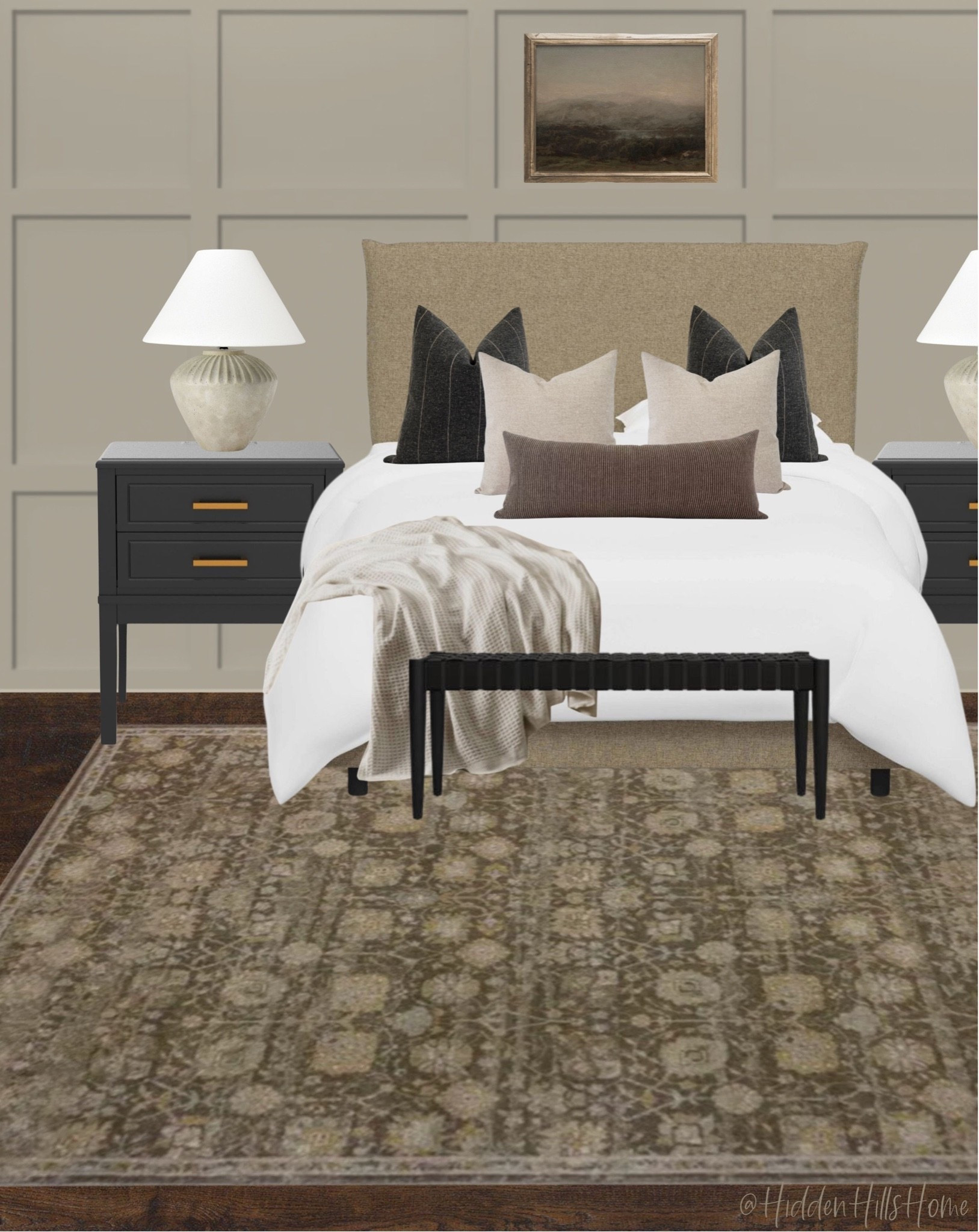 Bedroom decor mood board, bedroom design ideas, bedroom inspiration, cozy earthy bedroom #bedroom
Wall color is SW Jogging Path

#LTKHome #LTKSaleAlert #LTKSeasonal