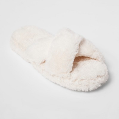 Women's Cozy Slide Slipper - Xhilaration™ Cream L | Target