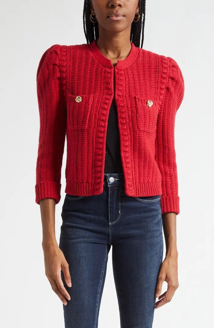 Delli Juliet Sleeve Cotton Blend Cardigan | Nordstrom