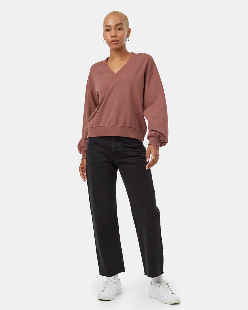 French Terry V-Neck Balloon Sleeve | tentree