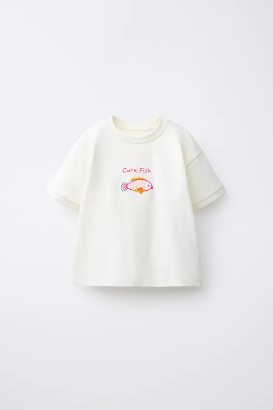 FISH EMBROIDERY T-SHIRT | Zara US