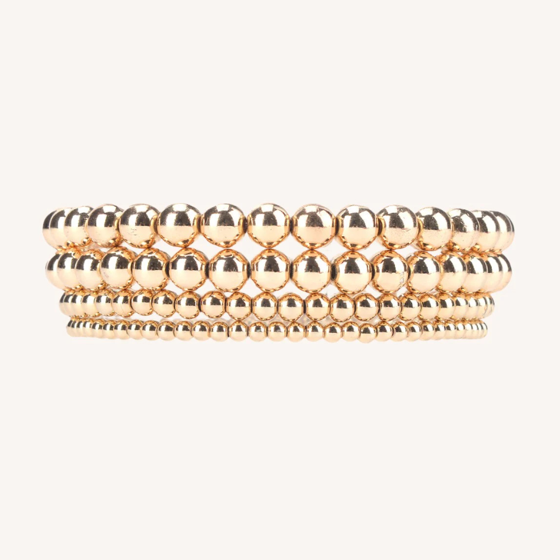 14K Gold Beaded Sphere Bracelet Stackable Set | Victoria Emerson