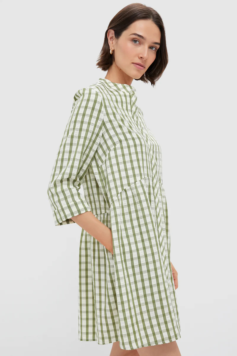Sage Seersucker Gingham Royal Shirt Dress | Tuckernuck (US)