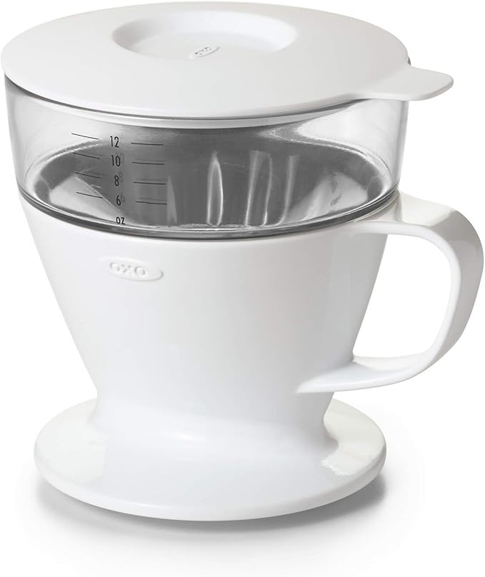 OXO Brew Single Serve Dripper Water Tank Good Grips Auto-Drip Pour-Over Coffee Maker, 1, White | Amazon (US)