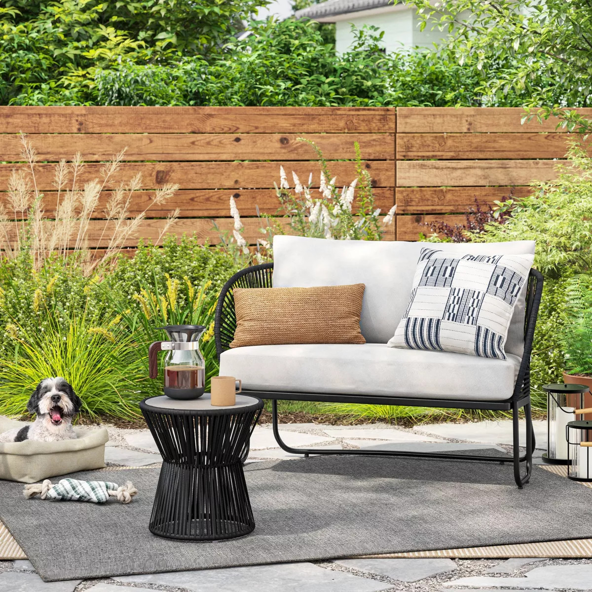 Mackworth Patio Accent Table Black - Threshold™ | Target