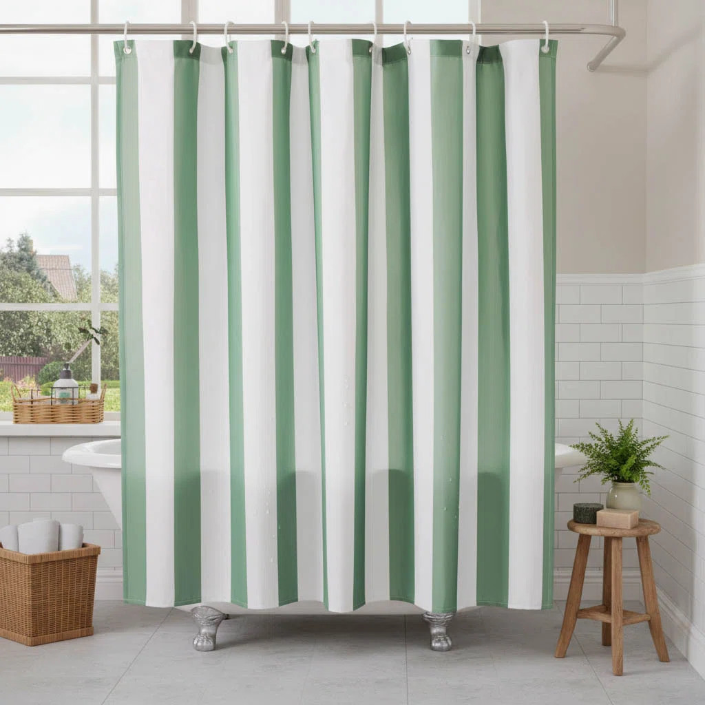 17 Stories Waterproof Striped Polyester Shower Curtain For Modern Bathrooms | Wayfair.co.uk | Wayfair UK