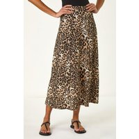 Leopard Print A-Line Midi Skirt | Debenhams UK
