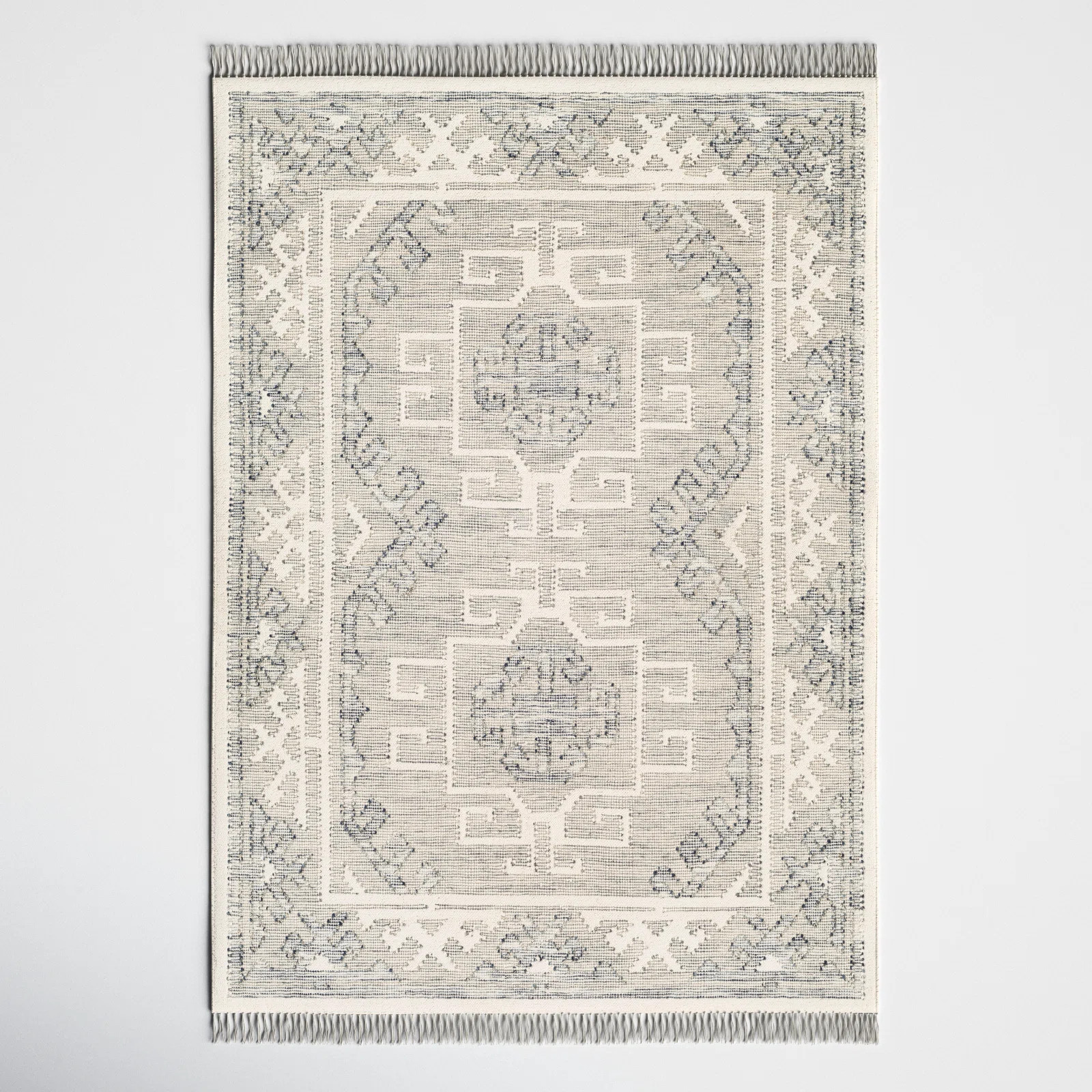 Birch Lane™ Saber Oriental Hand Woven Wool Area Rug in Gray/Blue | Birch Lane | Birch Lane