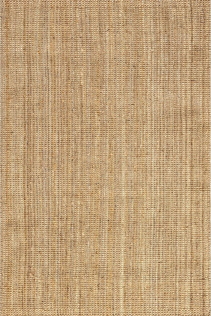 nuLOOM Ashli Solid Farmhouse Jute Area Rug, 4x6, Natural | Amazon (US)