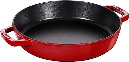 Staub Cast Iron 13-inch Double Handle Fry Pan - Cherry, Made in France | Amazon (US)