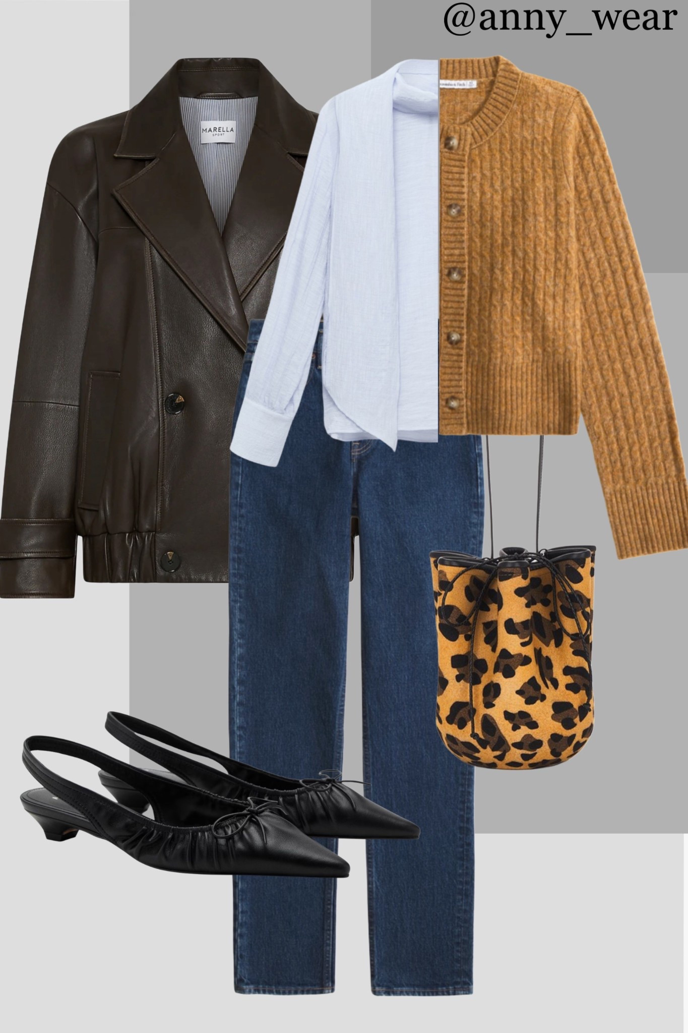 80s revival, but make it office-appropriate!
Loving this bold brown vintage-style
jacket layered over a mustard cardi-the color combo is so unexpectedly autumnal. Tied together with a classic blue shirt and jeans. The leopard bag and black boots add just the right amount of edge and polish. This look is powerful enough for a presentation but cool enough for a lecture hall. The ultimate transition-into-fall outfit.

Brown jacket 
University outfit 
80s party
80s outfit
80s comfy denim
leather jackets
leather mules 
leather bomber 
leather bag 
leather bomber jacket
Brown bomber jacket 
Dark brown jacket 
leather jackets dark brown
leather jacket brown
leather jacket black
leather jacket mango
leather jacket Zara
cardigan sweater
cardigan outfits
cardigan summer
cardigan amazon
cardigan set
blue shirt outfit 
blue shirt
blue stripe shirt
blue striped shirts
blue and white shirt
blue and white striped shirt
Transitioning from summer into fall Mango outfits sunday brunch going out outfits photoshoot outfits dinner date outfit ssense work party outfit zara outfits paris outfit casual wardrobe europe outfits saks 5th avenue new york outfits city street styles new york city ltku over 40 capsule wardrobe popular today summer looks city outfits Abercrombie outfits casual spring outfit classy casual everyday necklace #LTKstyletip #LTKbeauty #LTKU #LTKshoecrush #LTKitbag 

#LTKFindsUnder100 #LTKWorkwear #LTKSaleAlert