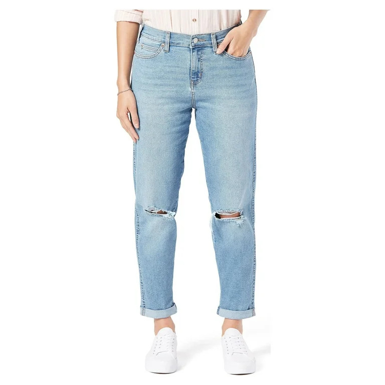 Signature by Levi Strauss & Co.™ Women's Mid Rise Slim Fit Boyfriend Jeans | Walmart (US)