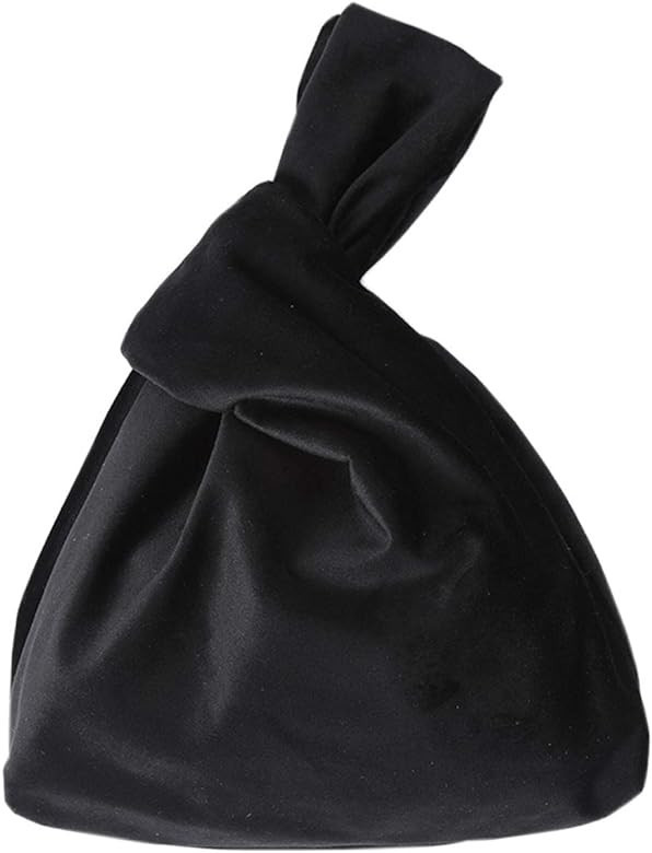 XMRS Women Luxury Velvet Evening Bag Knot Closure Wrist Bag Portable Cosmetic Organizer Pouch | Amazon (US)