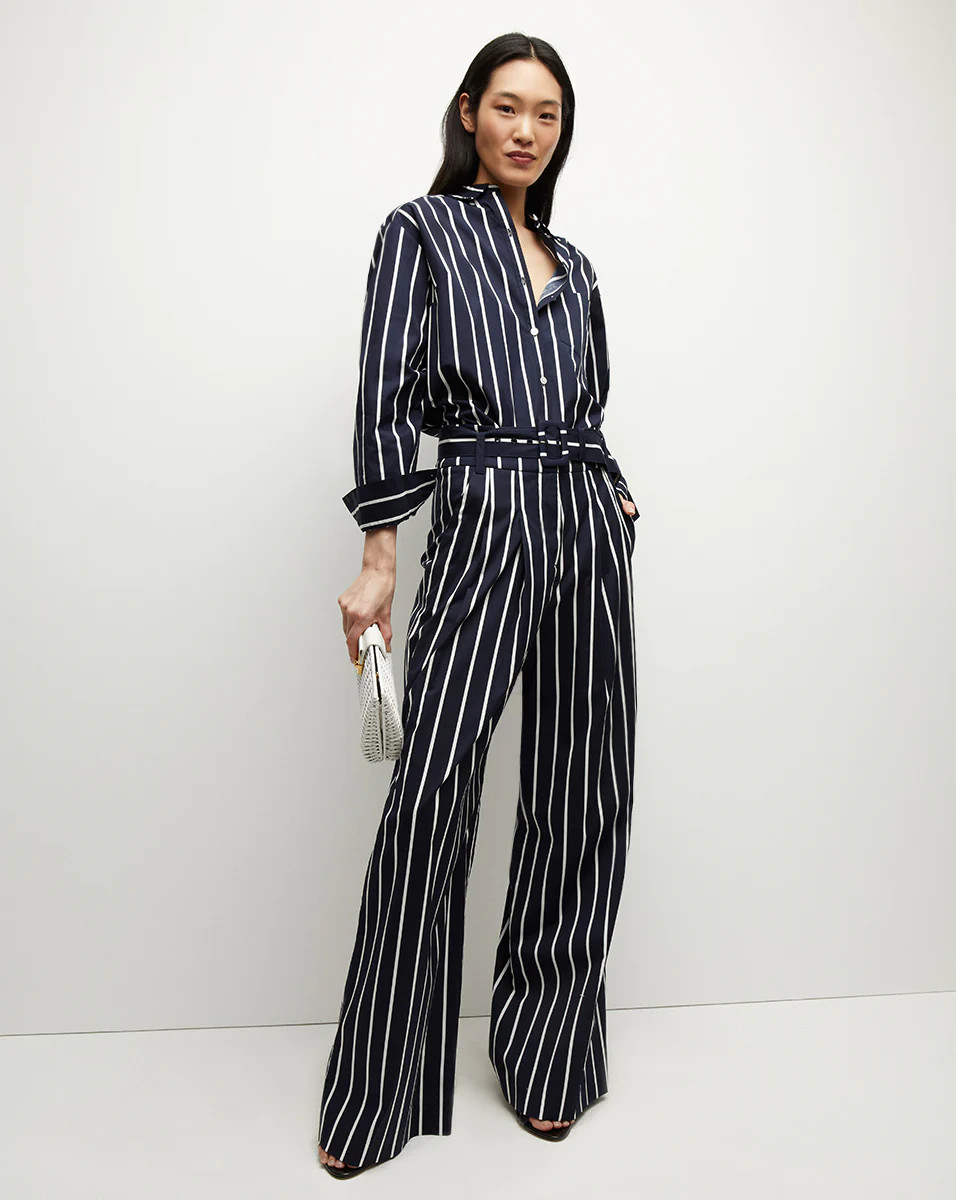 Maliyah Striped Wide-Leg Pant | Veronica Beard