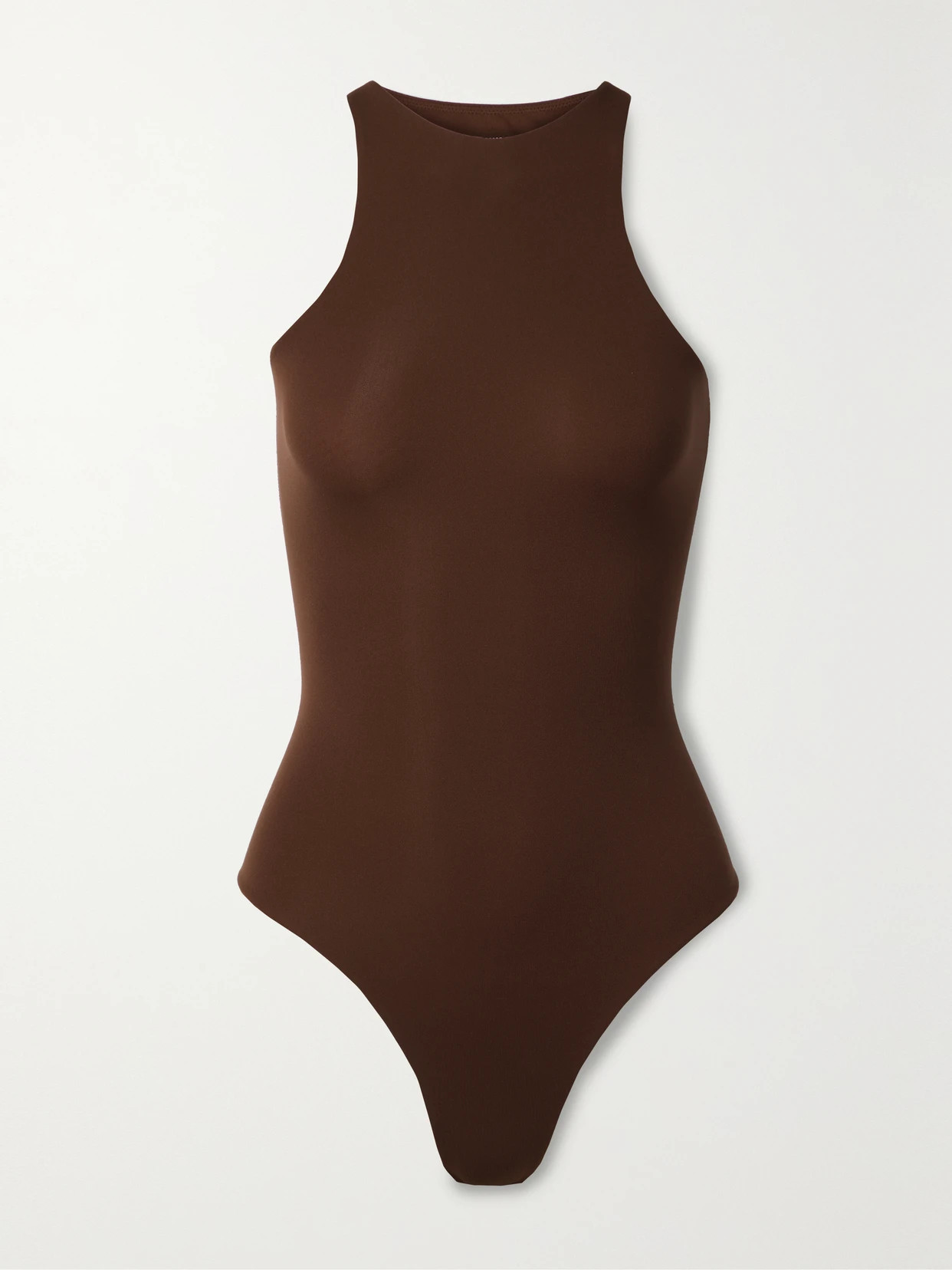 SKIMS - Fits Everybody High Neck Bodysuit - Cocoa | NET-A-PORTER (US)