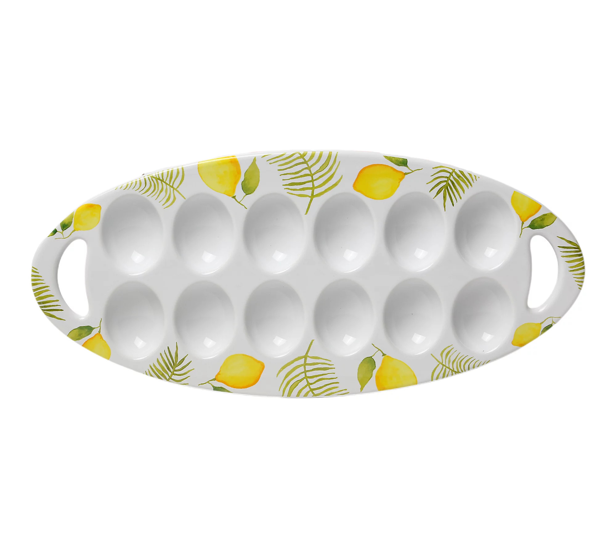 Temp-tations 12-Count Egg Serving Tray with Handles | QVC
