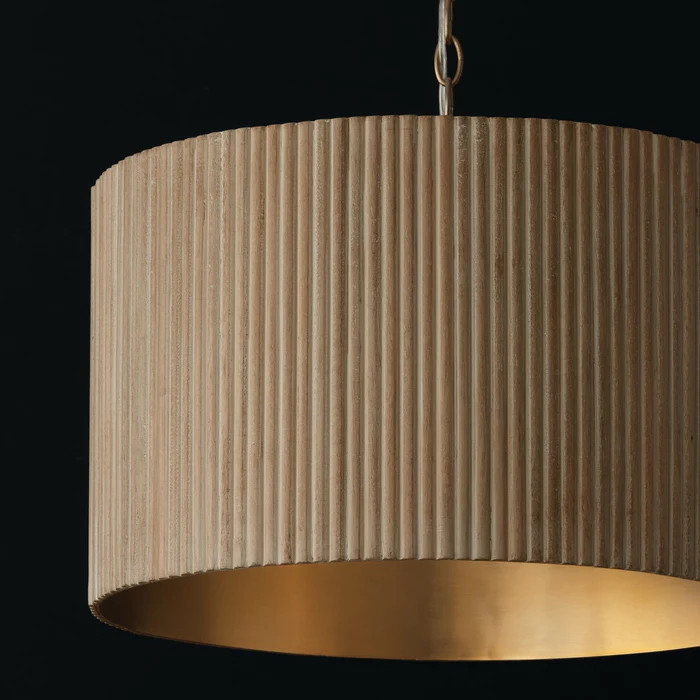 Donovan Three Light Pendant White Wash and Matte Brass | Lighting Design