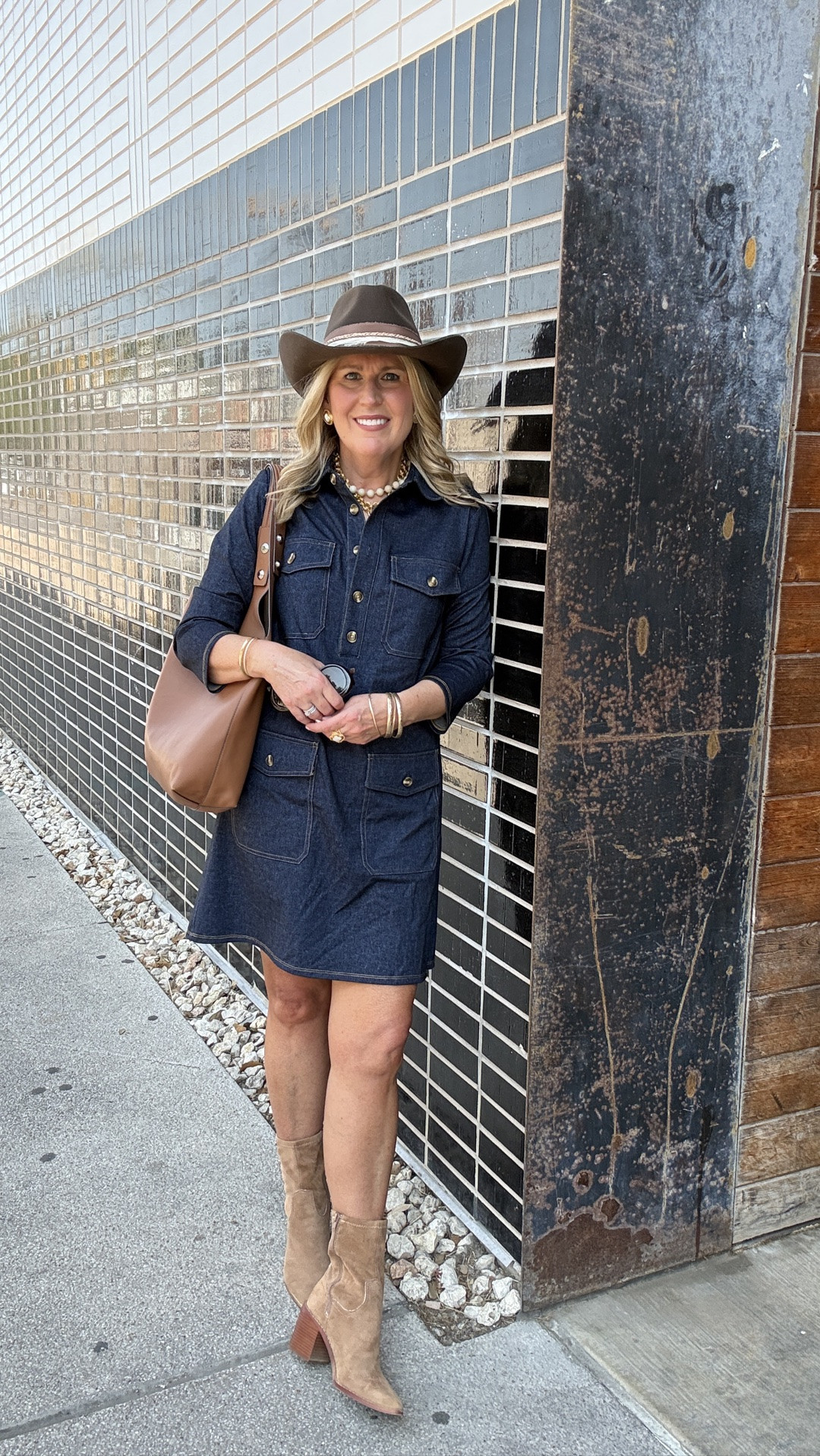 Dress has a relaxed fit. Knit denim feel to it!
Shift dress.
Boots run tts.
Hat size small/medium

#LTKootd #LTKSeasonal #LTKOver40