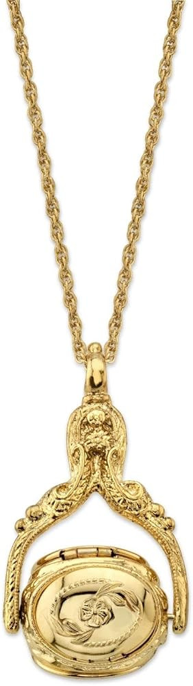 1928 Jewelry 3 Sided Flower Spinner Locket Pendant Necklace 30 Inches | Amazon (US)