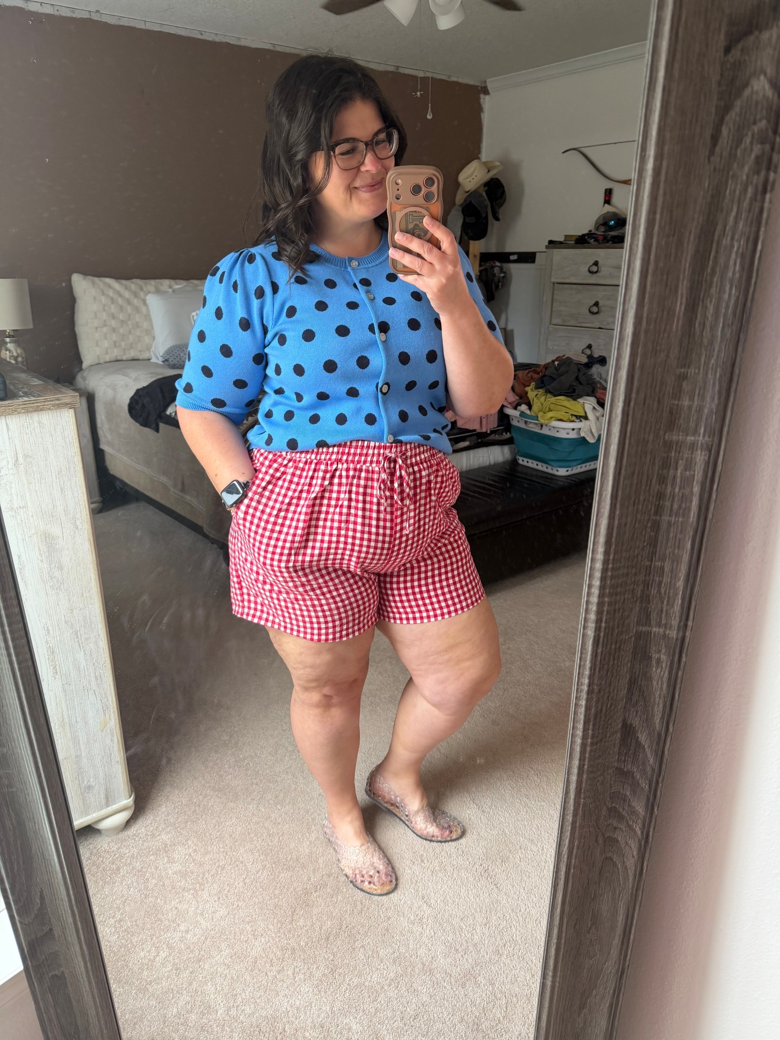 Style two for spring with these red gingham shorts. 

#LTKMidsize #LTKootd