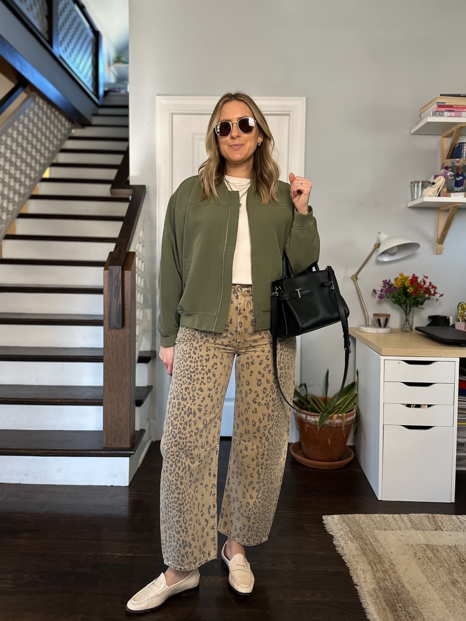 Size down one in the jeans for a fitted look. Jacket is old from Able. Loafers - code: MICHELLE10 for 10% off your first order  

#LTKStyleTip #LTKShoeCrush #LTKItBag