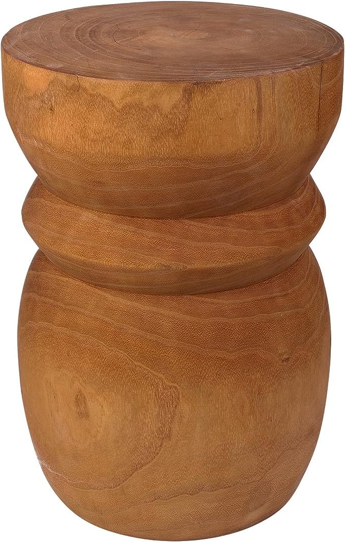 Wood Side Table Tree Stump Stool, 15”H End Table Round Outdoor Garden Natural Tree Stump Side T... | Amazon (US)
