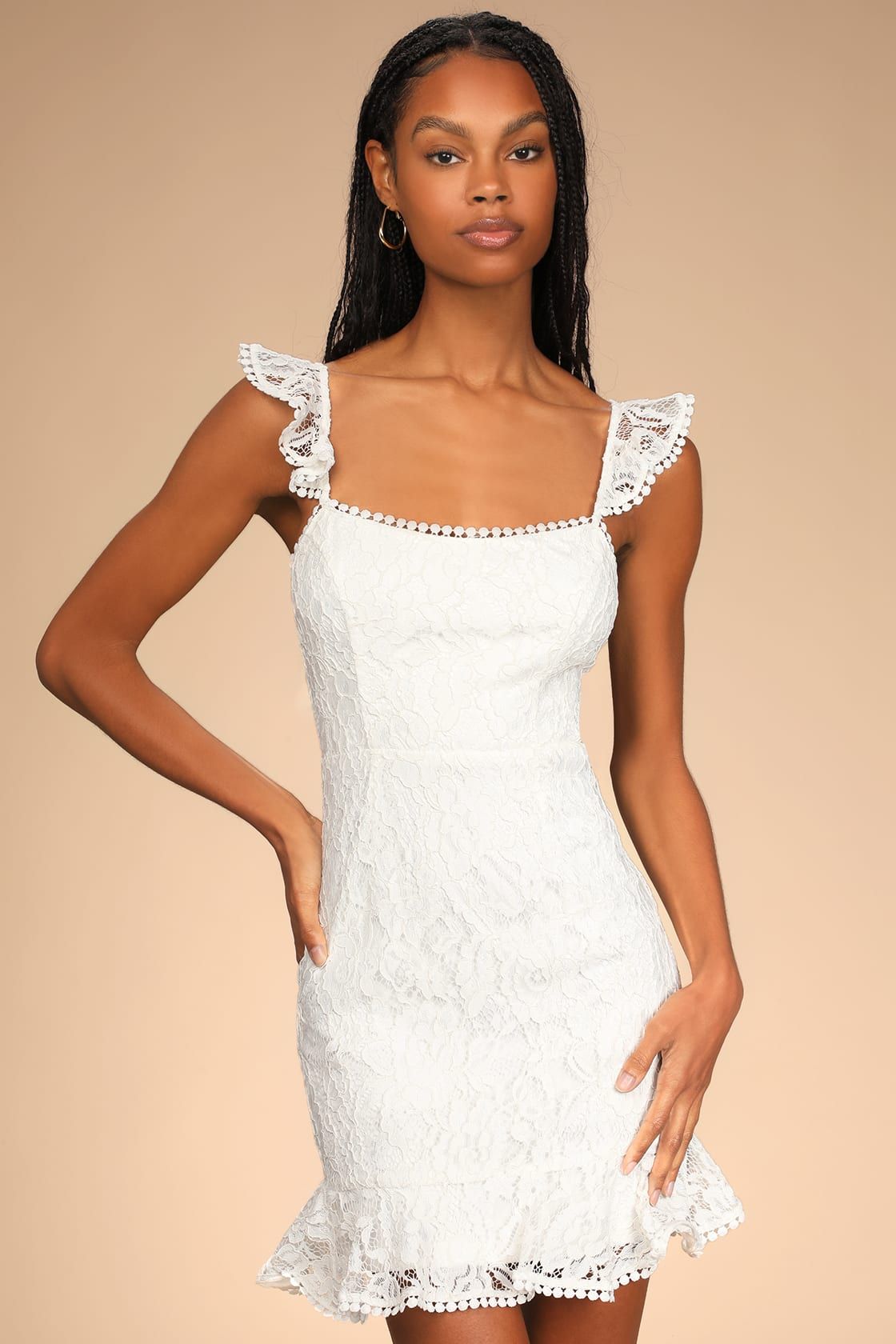 I'm in Love Ivory Lace Sleeveless Mini Dress | Lulus (US)