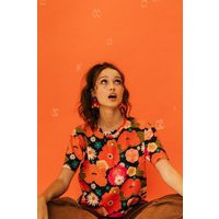 Flow T-Shirt ""Picnic With Flowers"" - Women's Cotton Floral Tee, Oversized, Summer, Vintage, 60S Style | Etsy (US)