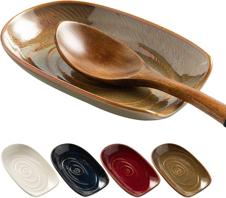 Ceremic Spoon Rest for Stove Top, Spoon Holder for Kitchen Counter, Coffee Spoon Rest, Cooking Ut... | Amazon (US)